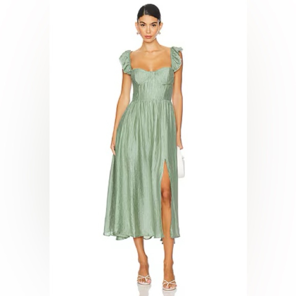 Astr Green Midi Dress